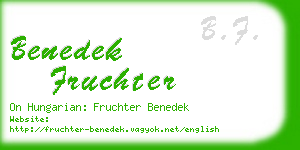 benedek fruchter business card
